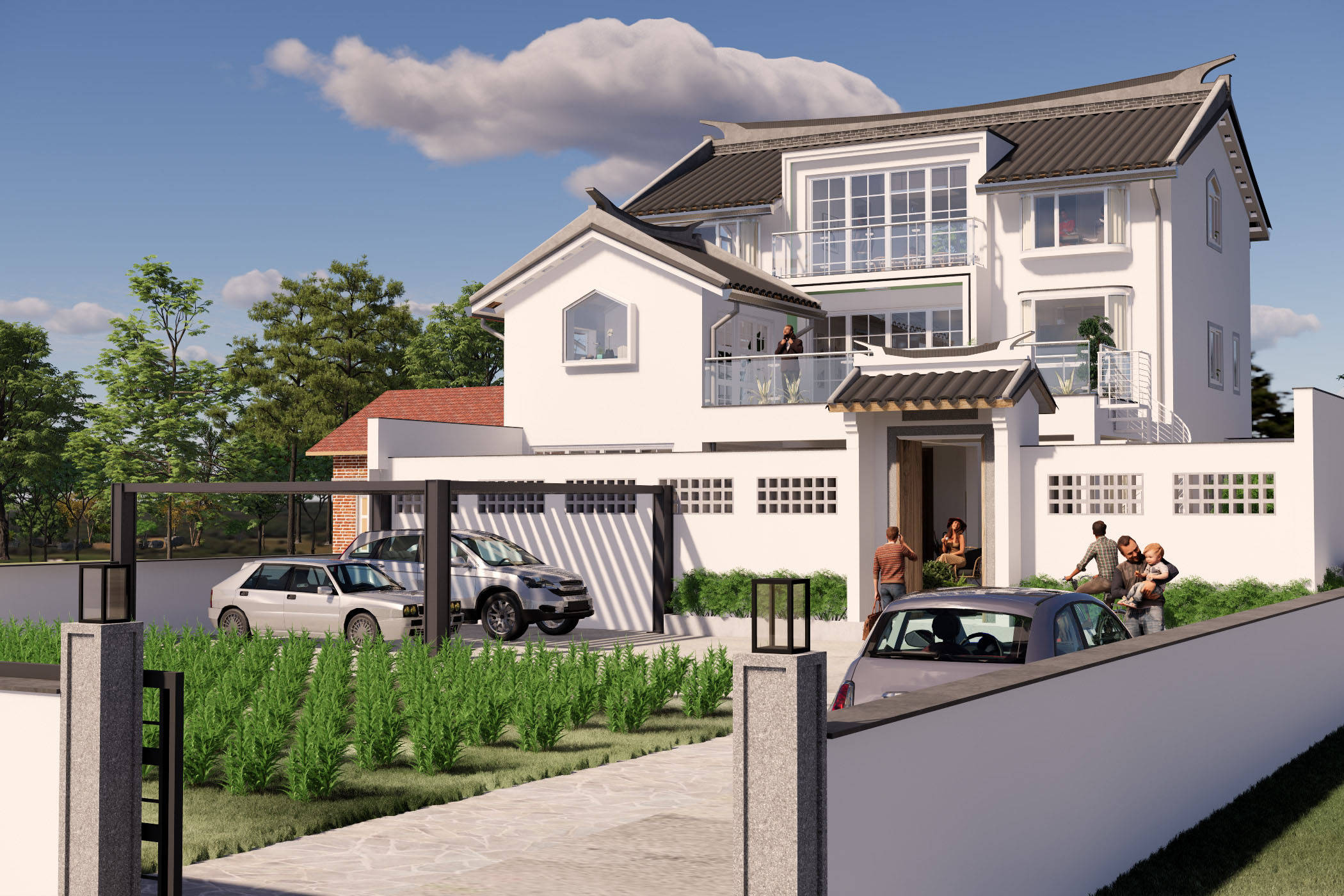 农村中式别墅设计案例占地12x13新民居鲁工设计