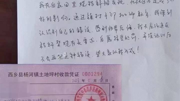村民因焚烧秸秆被罚2千并写检讨，合理吗？