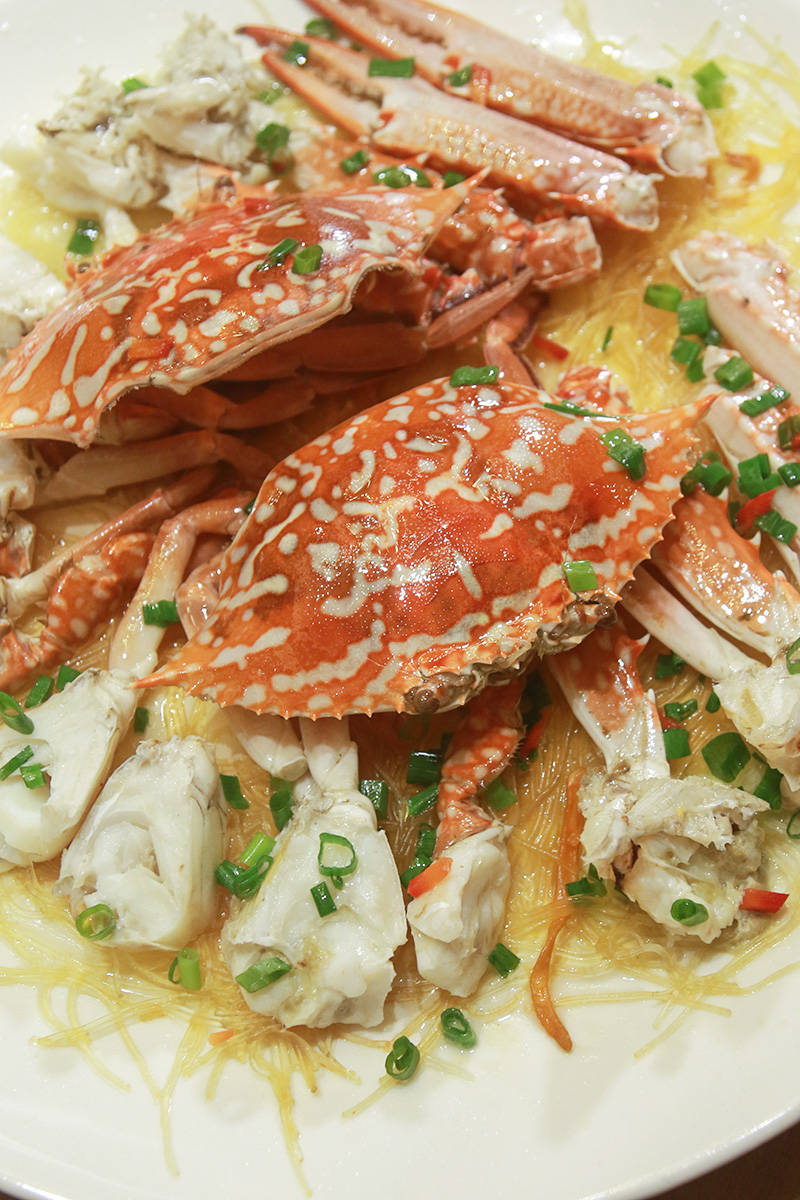 带微辣,舌头小发麻黄椒焗小管十足鲜甜,丝丝入味粉丝蒸青脚蟹冰凉q弹