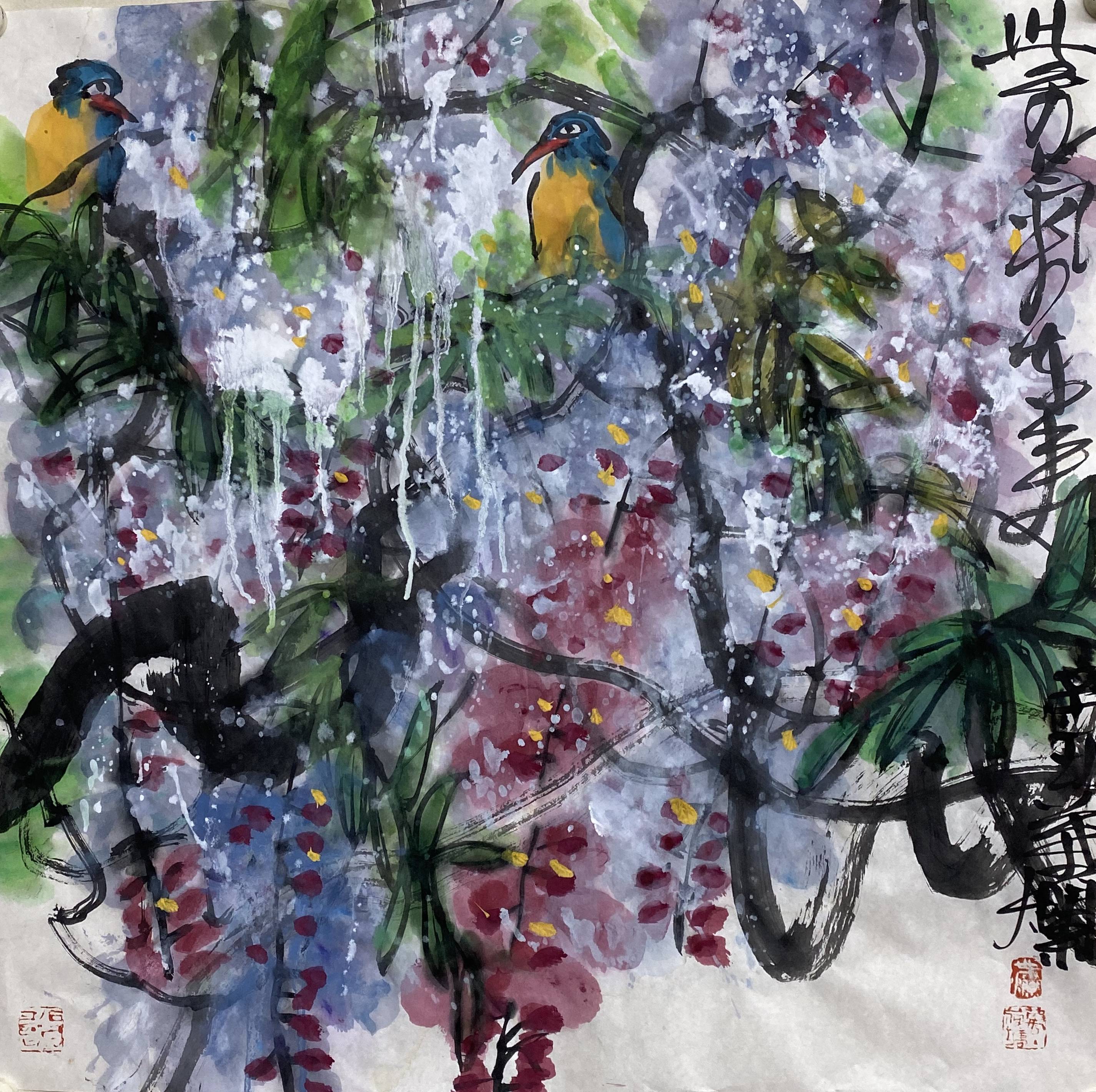 江苏省国画院院长周京新总之,叶烂的写意花鸟画已然形