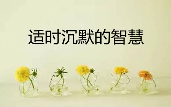 适时沉默的智慧有道是:成熟的人话不多,沉默的人会好过.