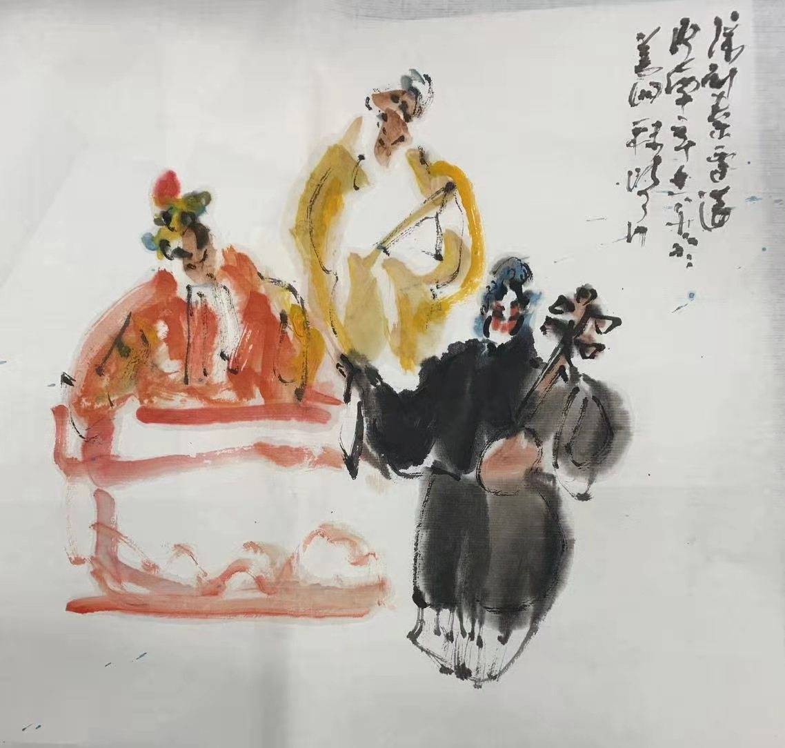 段昭南大师画豫剧纪念崔兰田扎根安阳70周年