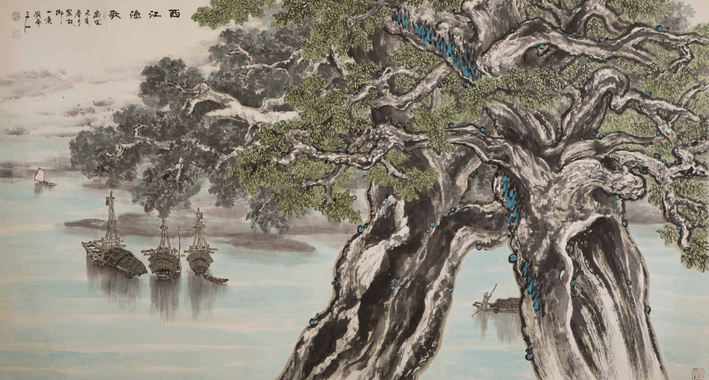 三石画家作品江西渔歌