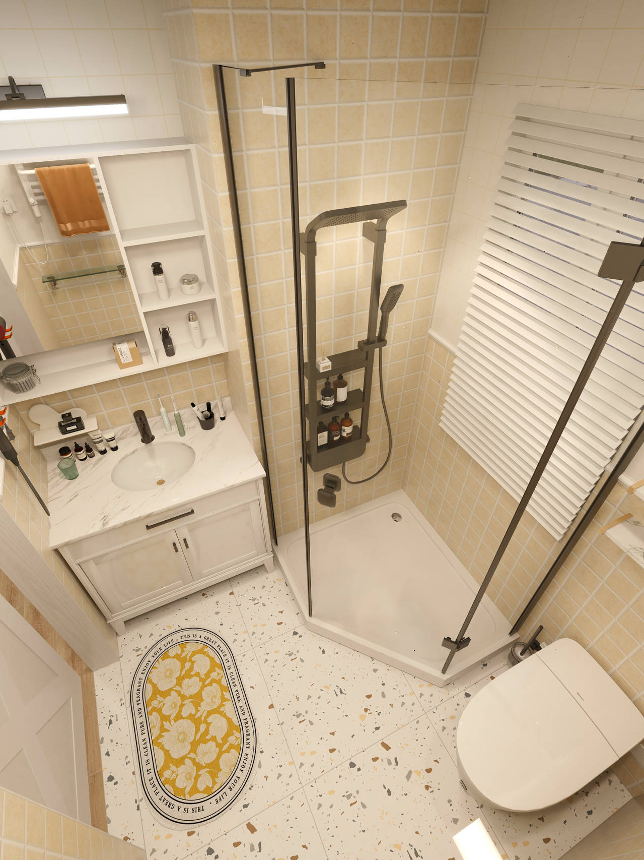 浴室装修设计,3平方小浴室里的好物清单!