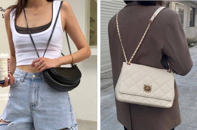马鞍包的包型搭配链条同样美貌!