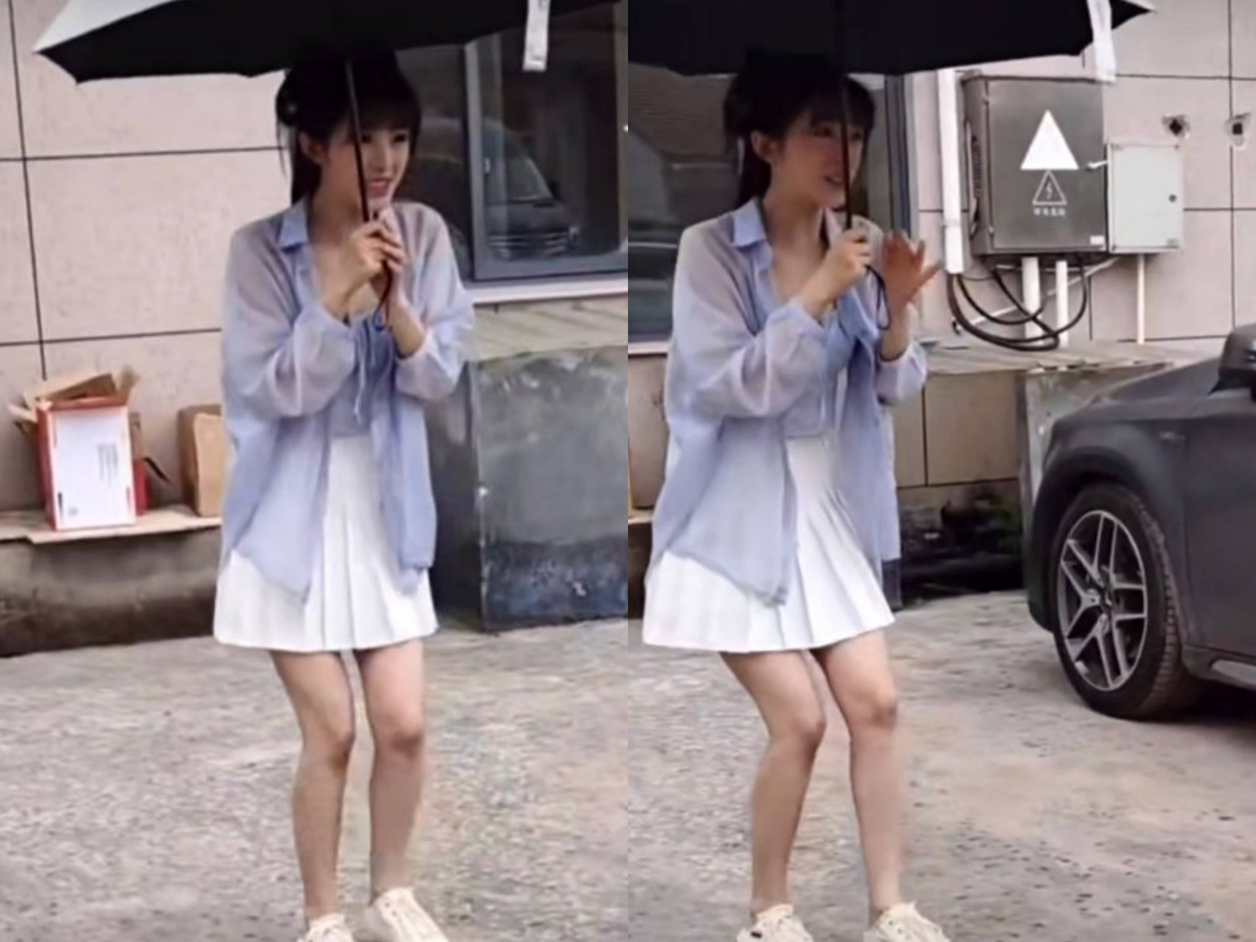 近日,张含韵身着短裙出席某活动,很多代拍在门口等着