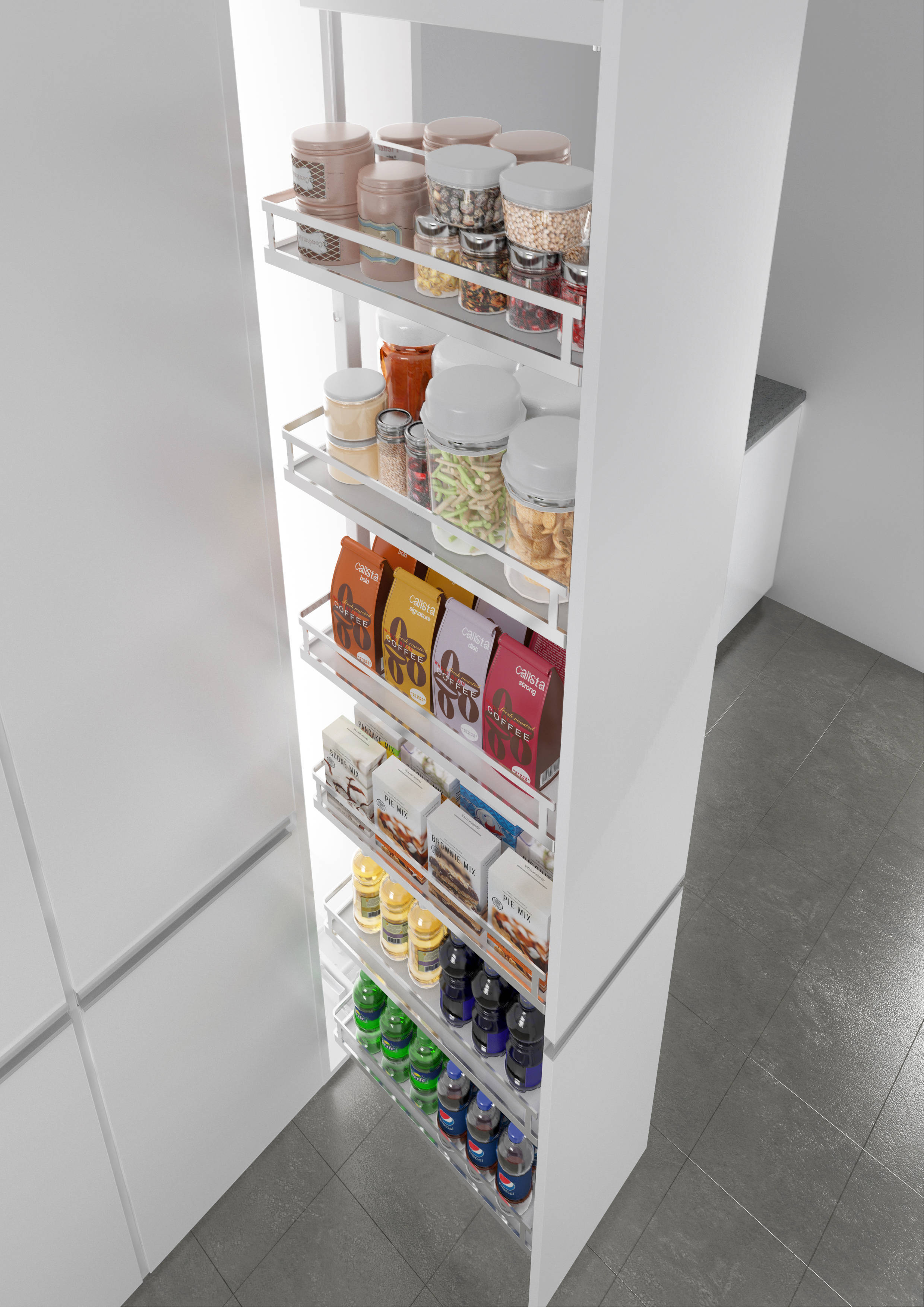 厨房收纳丨收纳界的新宠高柜拉篮