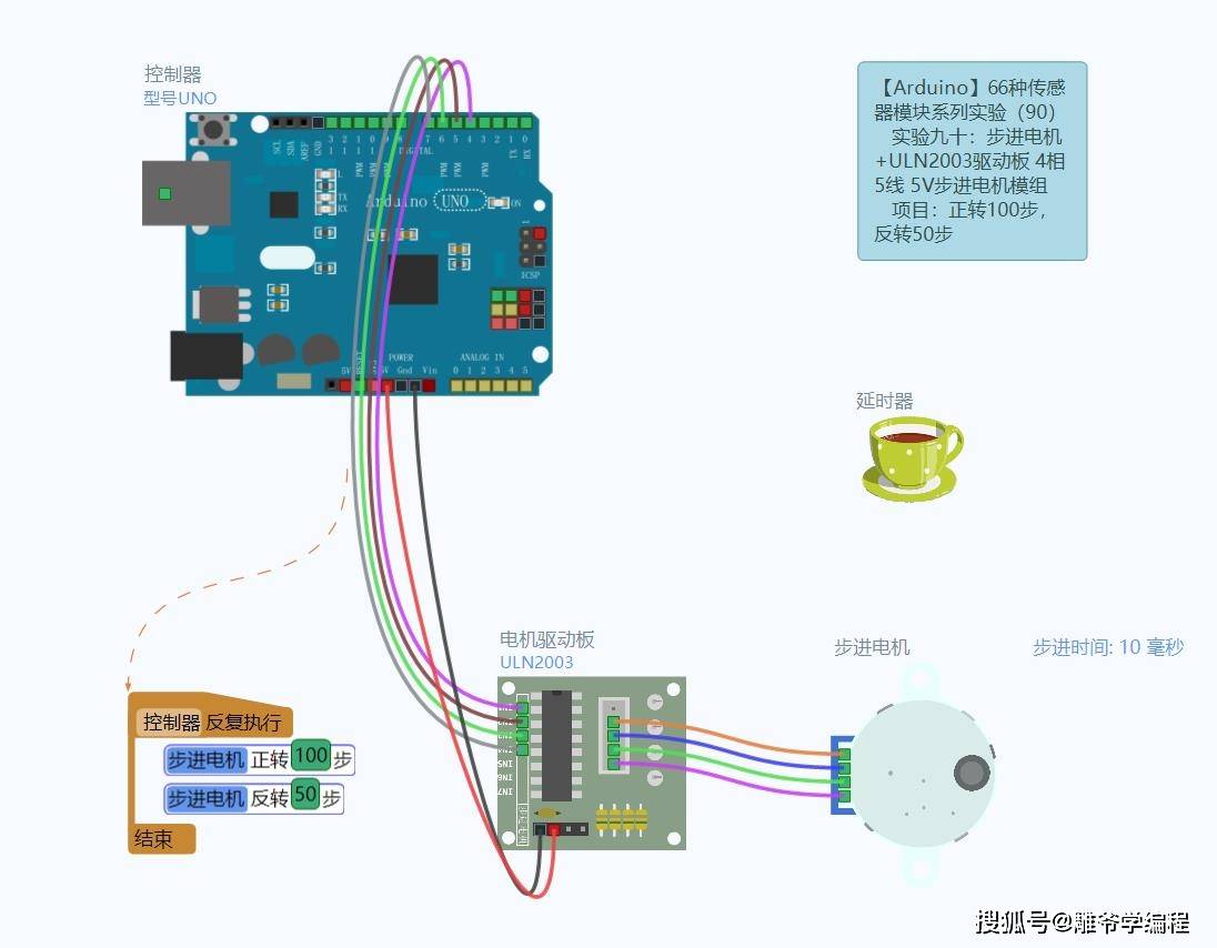 【雕爺學編程】arduino動手做(87)---uln2003步進電機模組_驅動