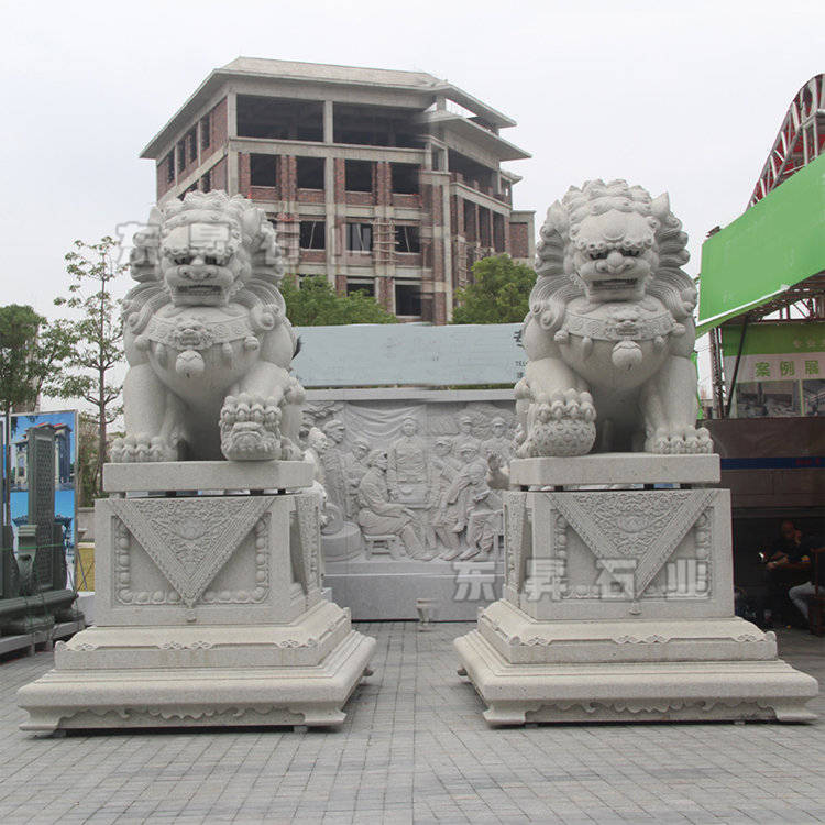 石雕狮子要怎么摆设合适