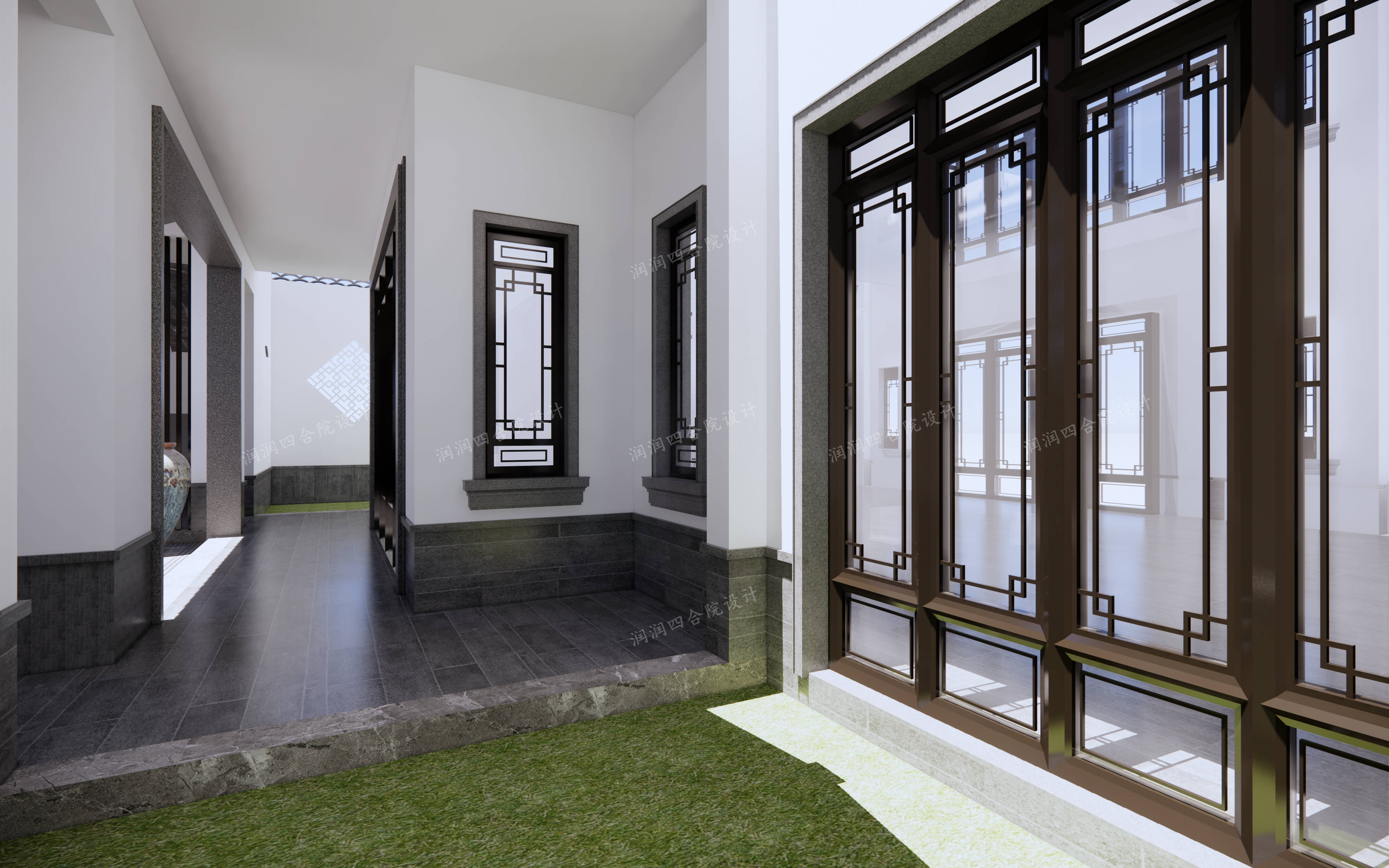 事业有成回村建一座新中式四合院带双复式大厅润润四合院设计刘鹰