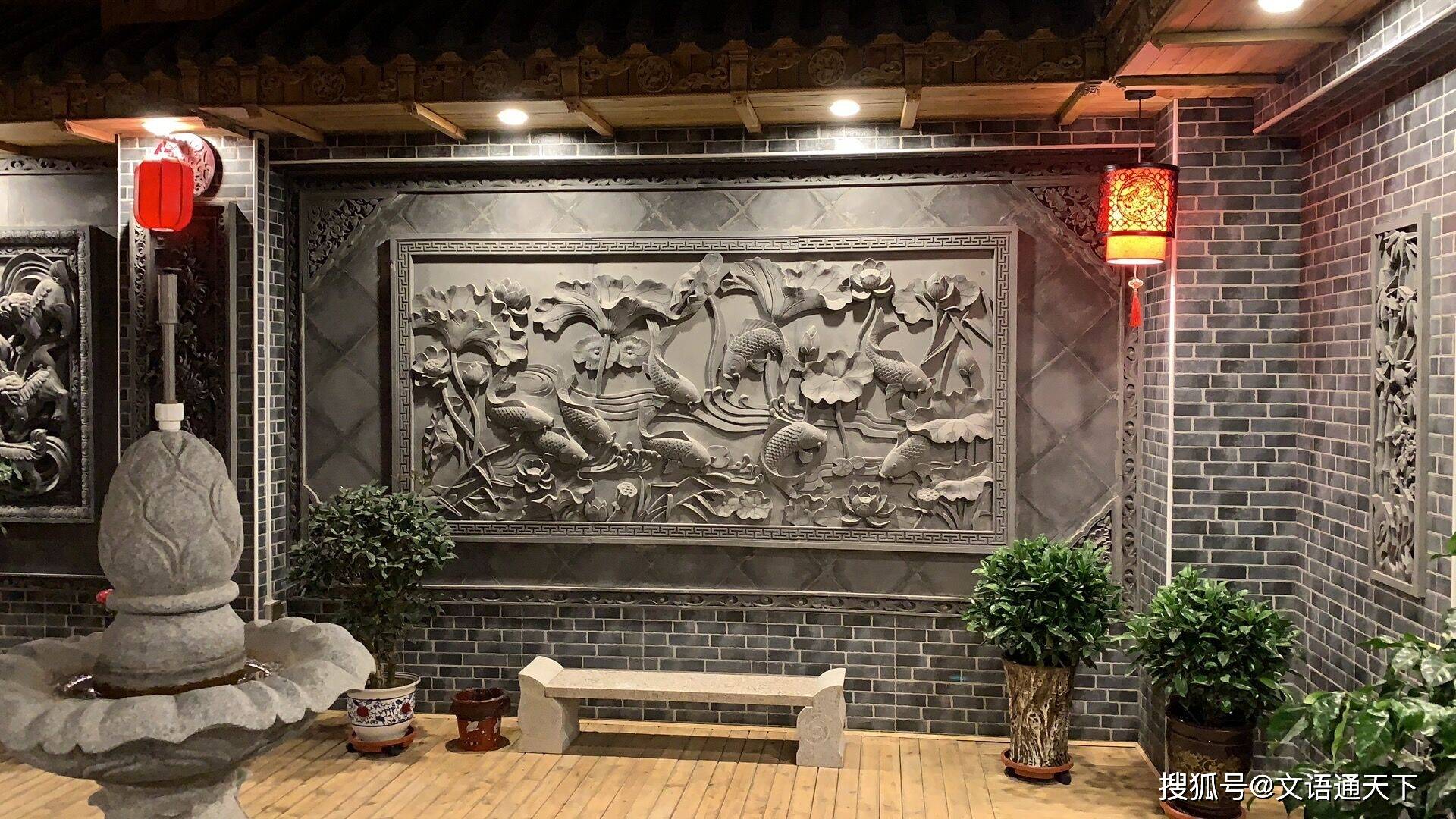 2021年新中式庭院影壁墙背景墙设计案例分享方寸之间尽显中国传统文化