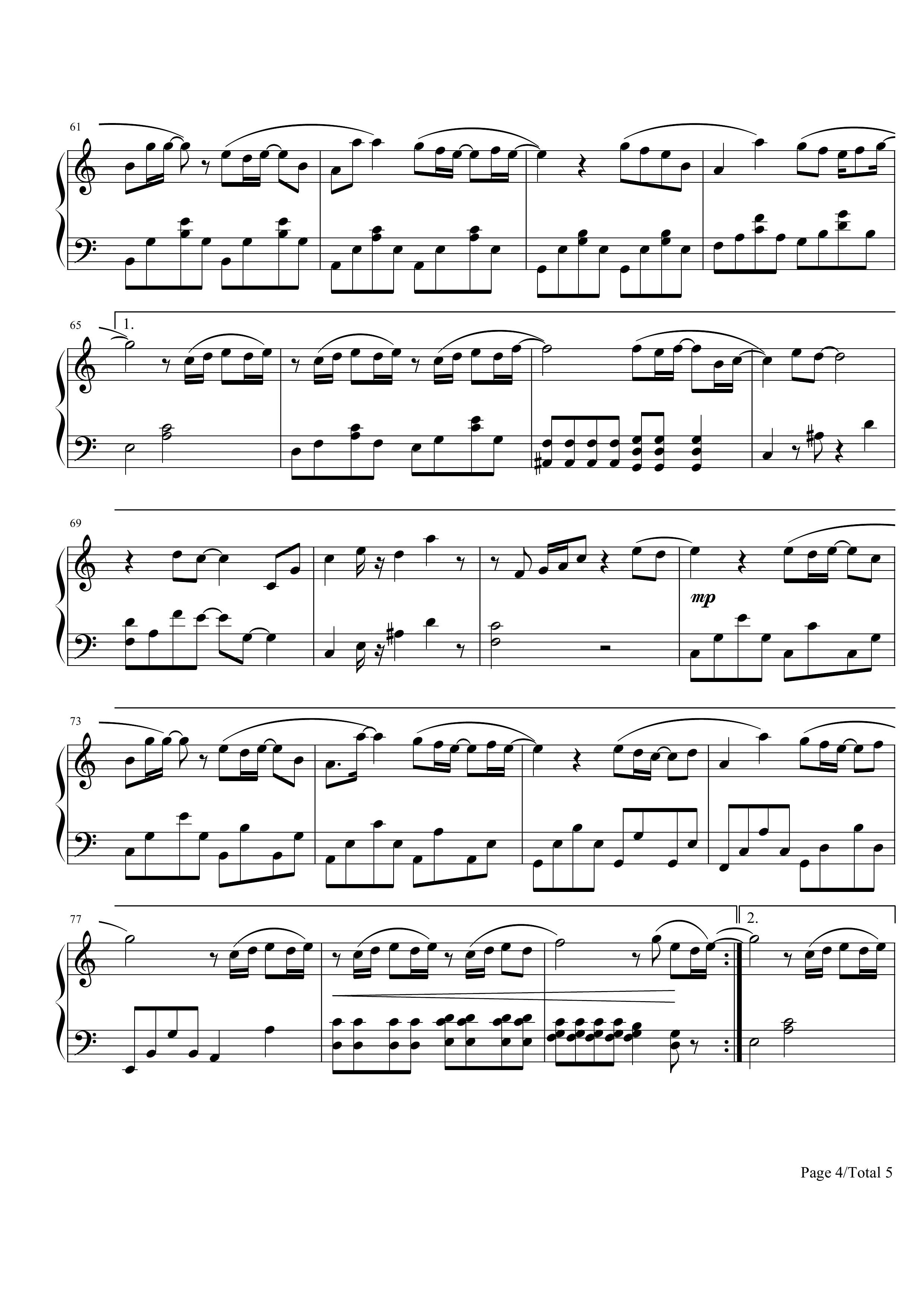 拇指琴可惜没如果曲谱_拇指琴曲谱