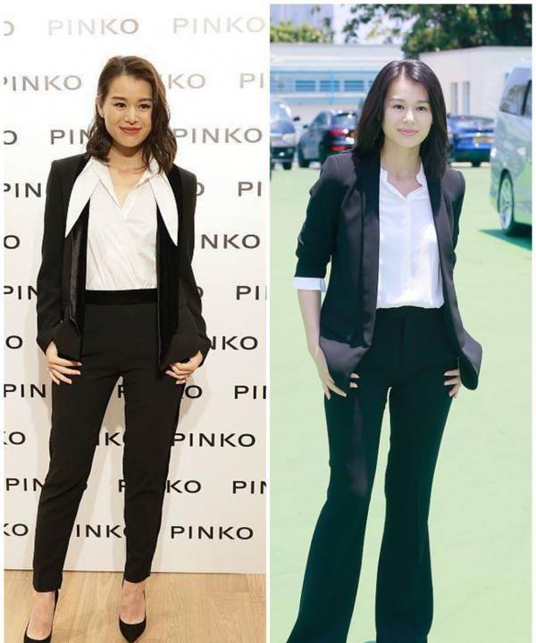 黑色|胡杏儿为捞金真是拼，挺8月孕肚现身记者会，一身西装还挺显瘦