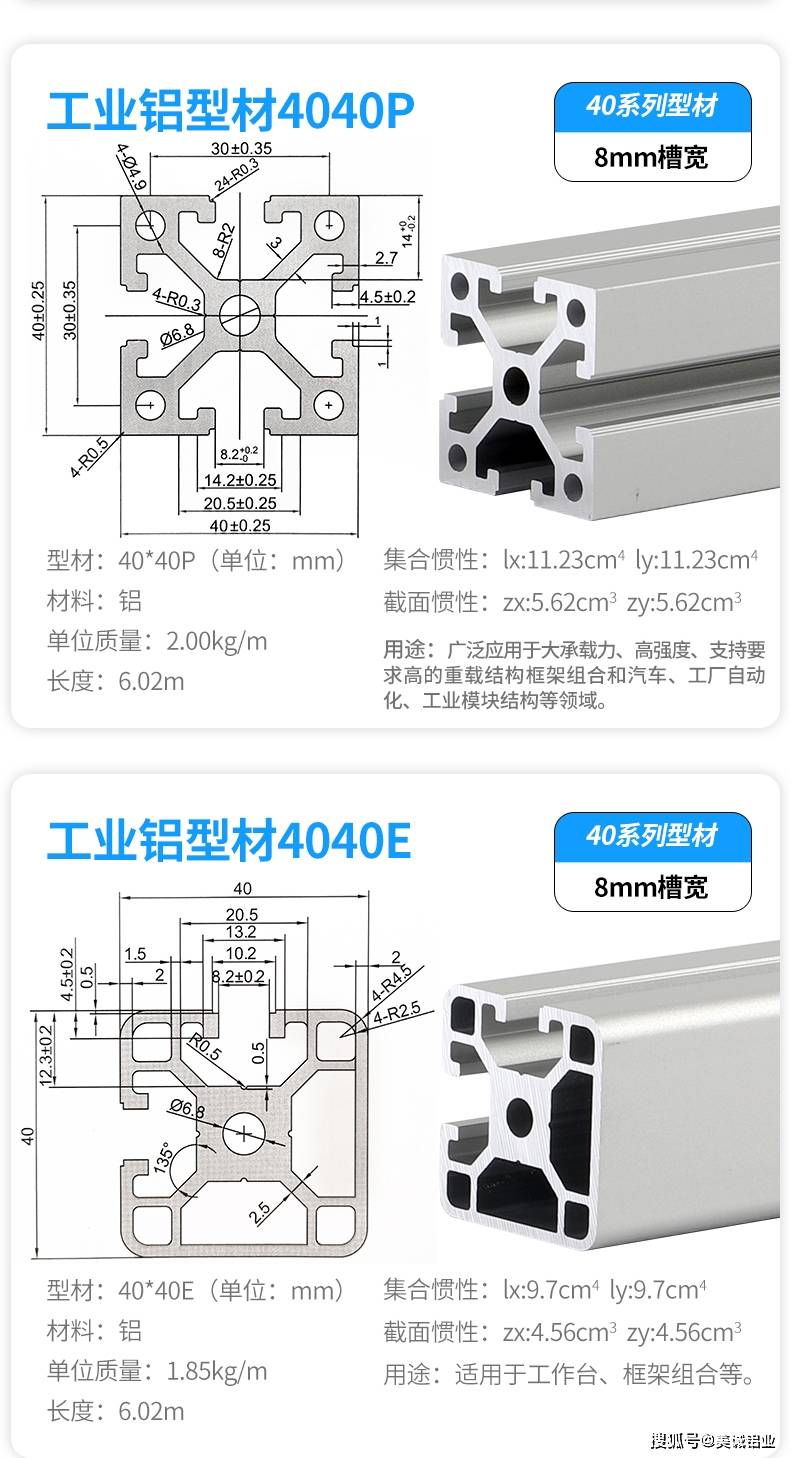 原創4040工業鋁型材廠家只生產這種規格嗎?