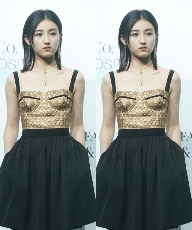 设计|别看张子枫年纪不大，但穿上“鱼鳞裙”也挺有气场，挺有大人样的
