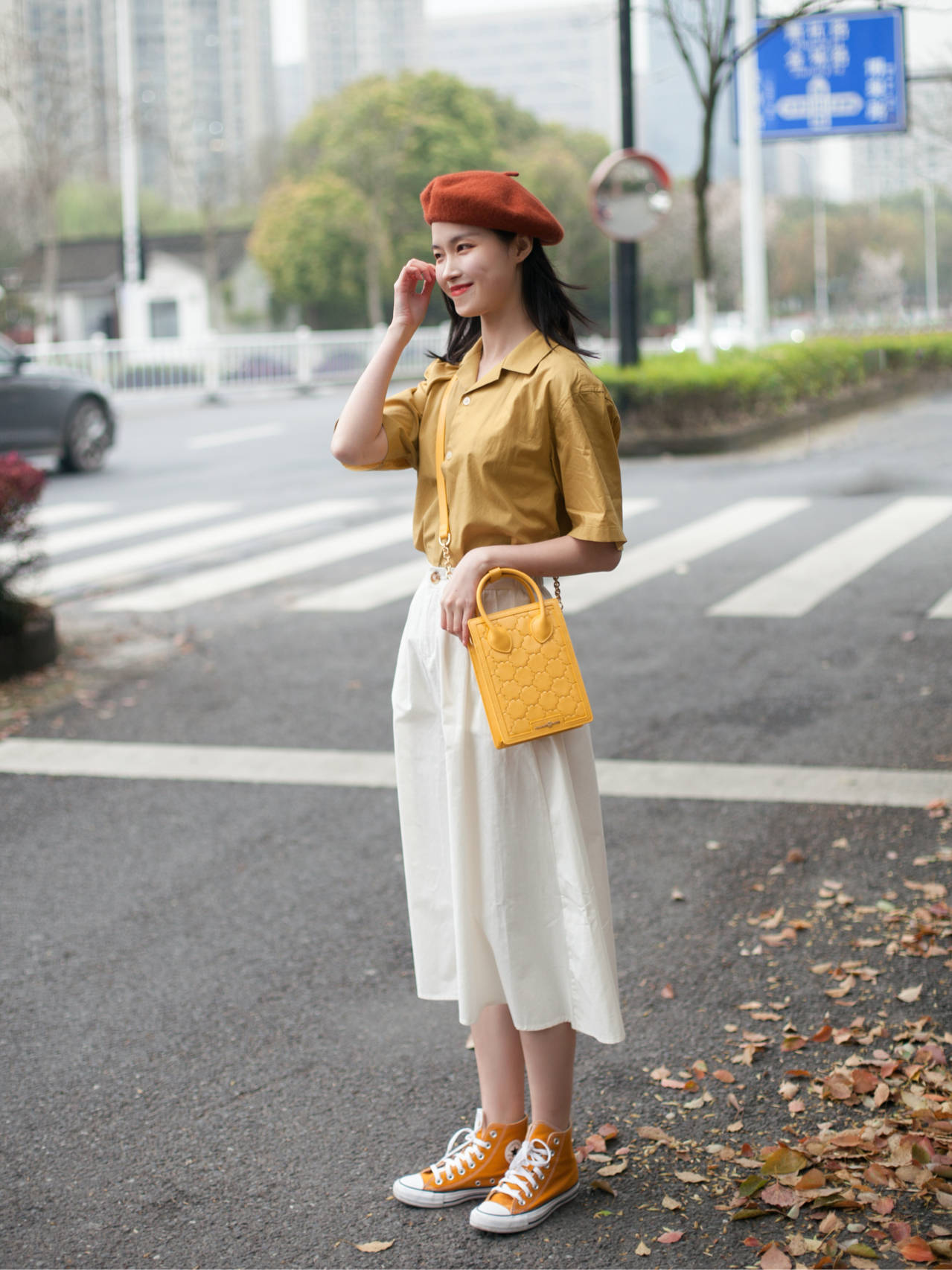 ootd|orange cube黄色琴谱包,暖色系穿搭