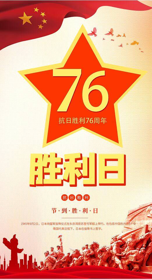 抗日战争纪念日76周年 牢记历史,振兴中华,强国有我[加油]_胜利