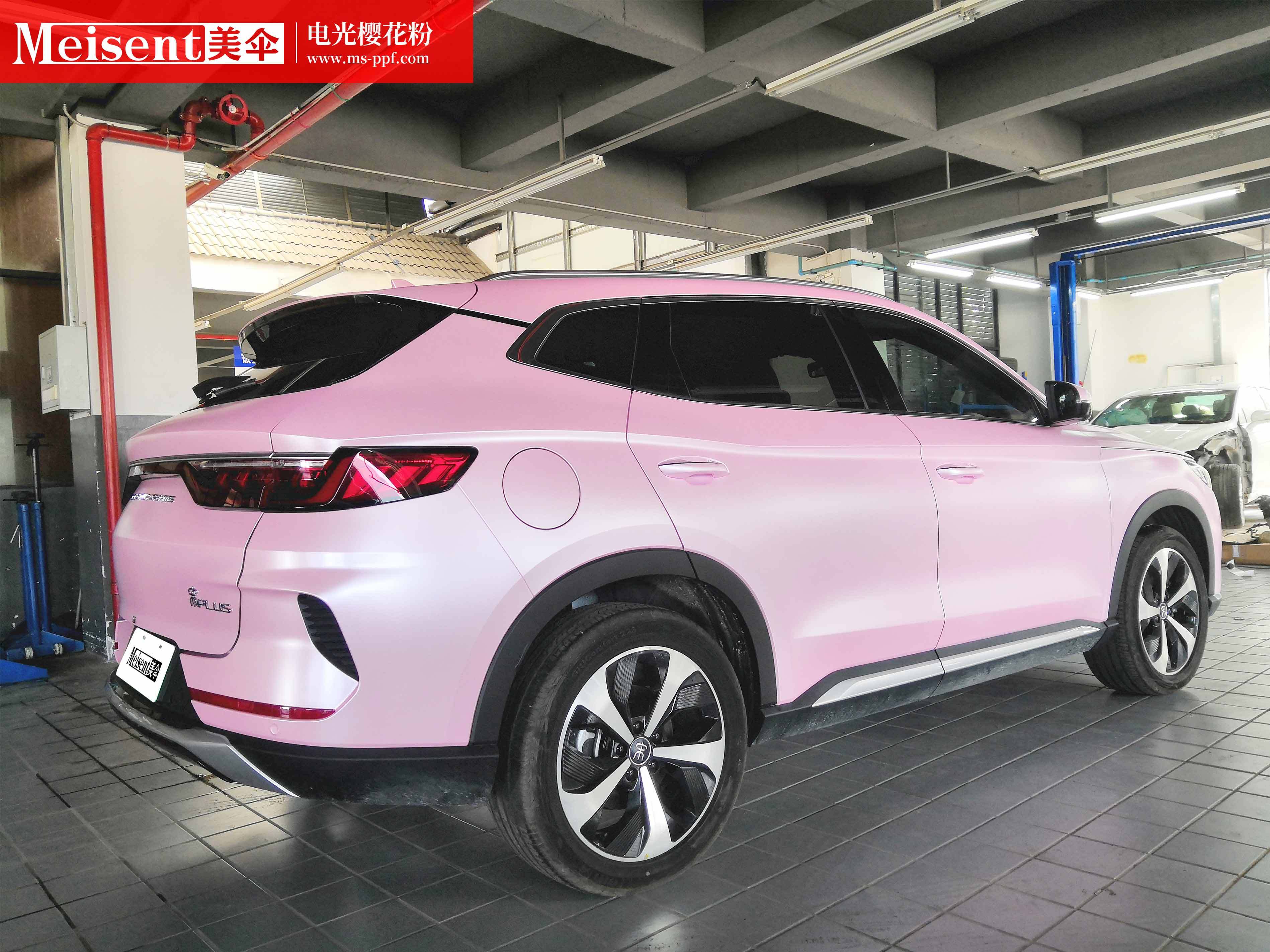 美国meisent美伞进口高端改色膜 电光樱花粉--比亚迪宋