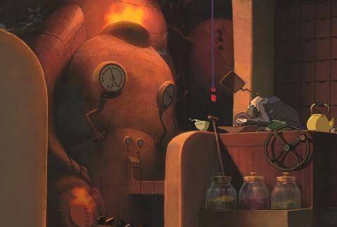 在锅炉爷爷的热心帮助下,女孩避免了巫婆的迫害.