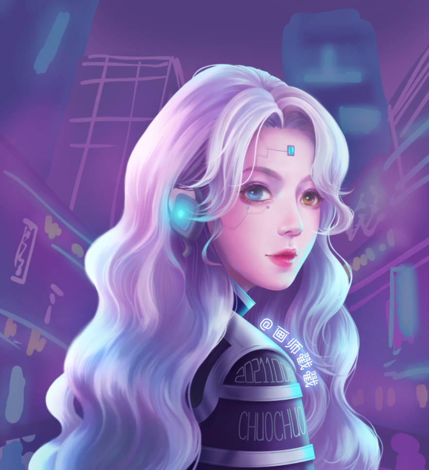 画师戳戳教你画赛博朋克女孩