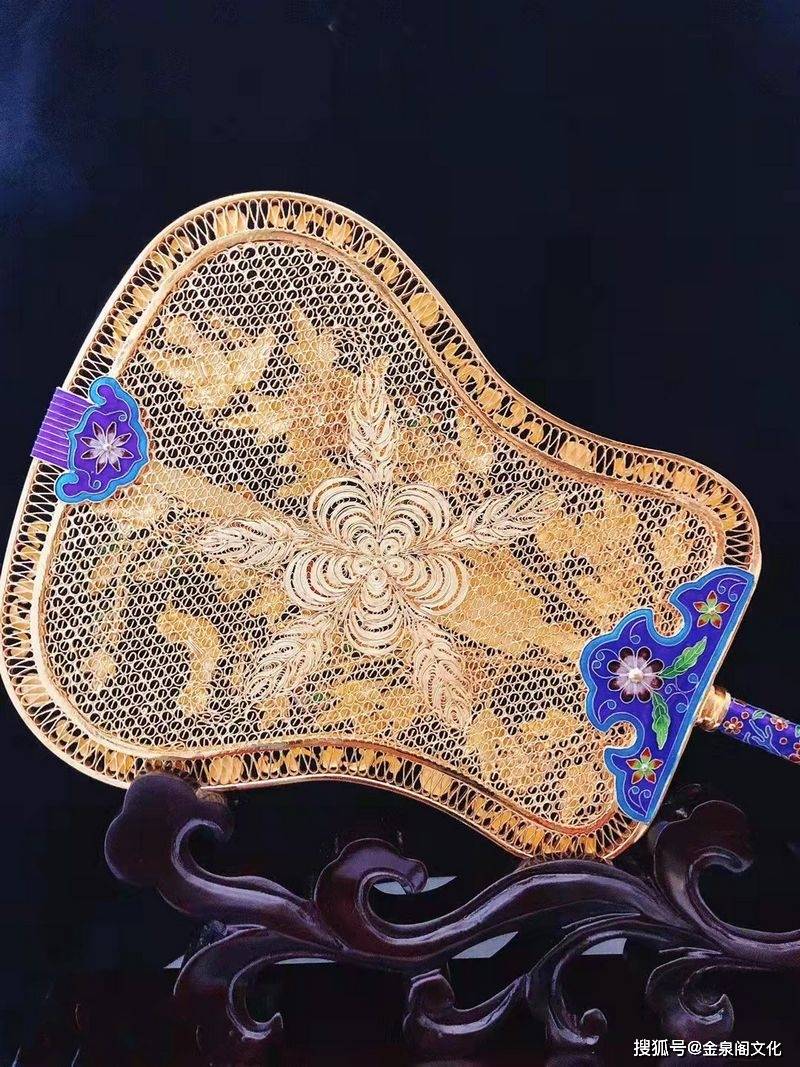 曾建中花丝镶嵌富贵满堂宝扇