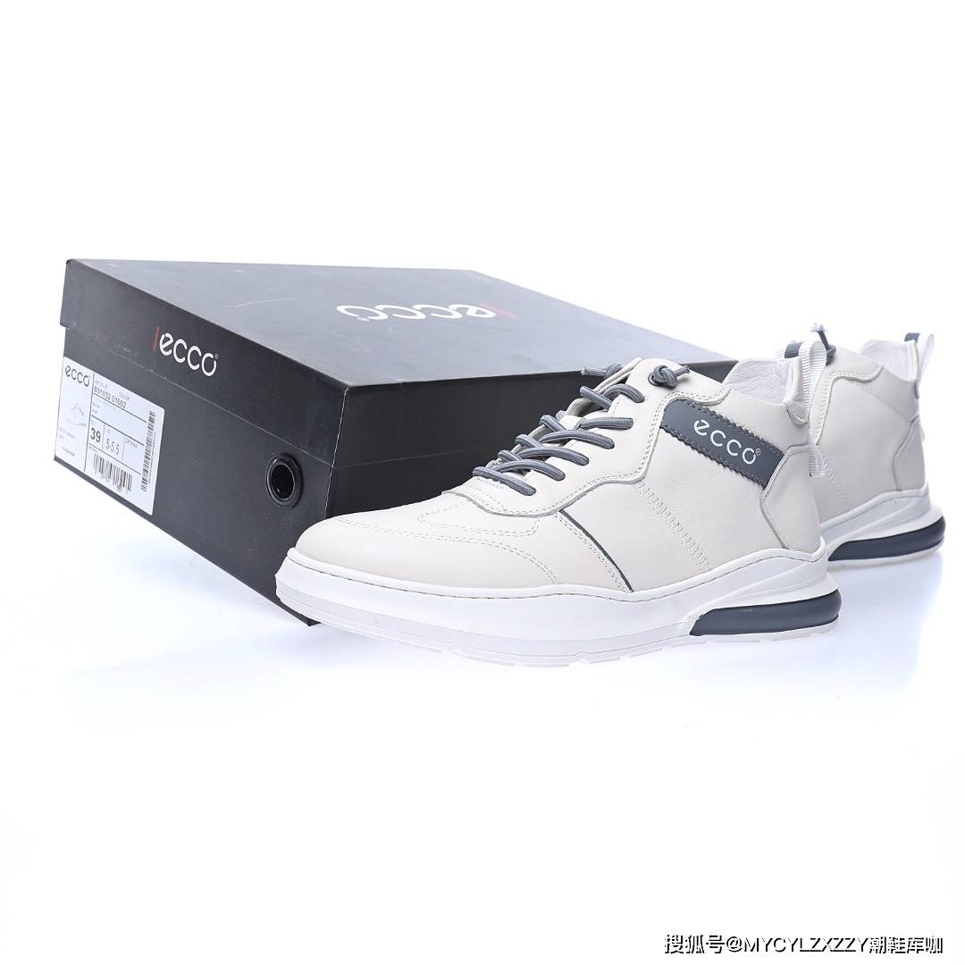 皮革 ECCO爱步Men's Classic Lisbon Lace Mid里斯本中帮免系带运动轻量老爹风便鞋