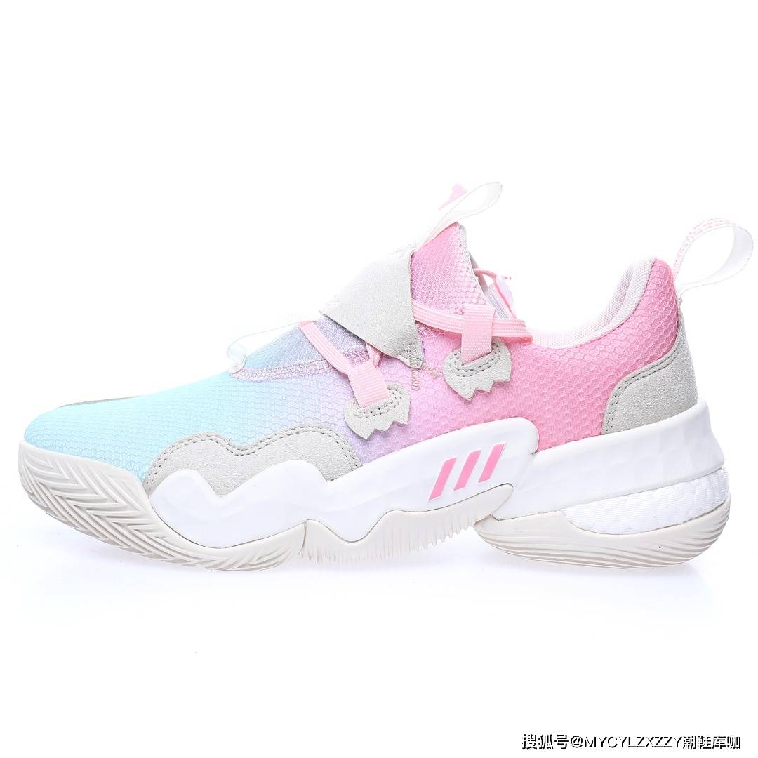 文化 Adidas Trae Young 1&quot;Cotton Candy&quot;特雷·杨1代低帮运动篮球鞋 H689