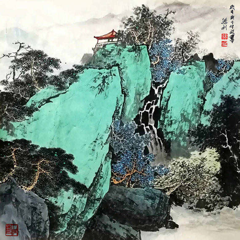 主持人蔡成刚(左)采访画家徐胜利后(右)在一起品茗.返回搜狐,查看更多