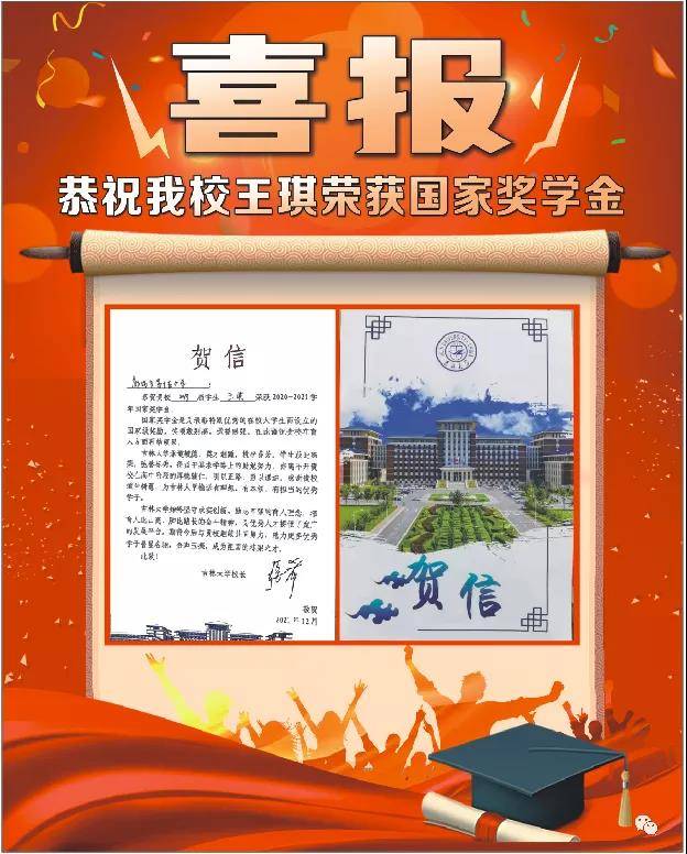 廊坊十五中毕业生王琪同学荣获国家奖学金