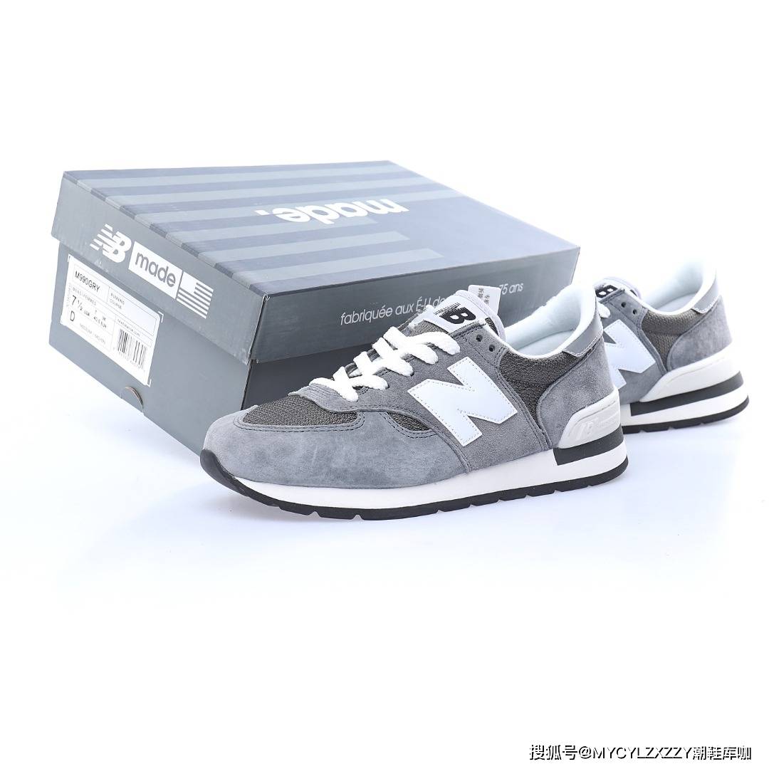 New NB新百伦New Balance Made in USA 990V1 低帮复古运动慢跑鞋元祖灰白 M990GRY