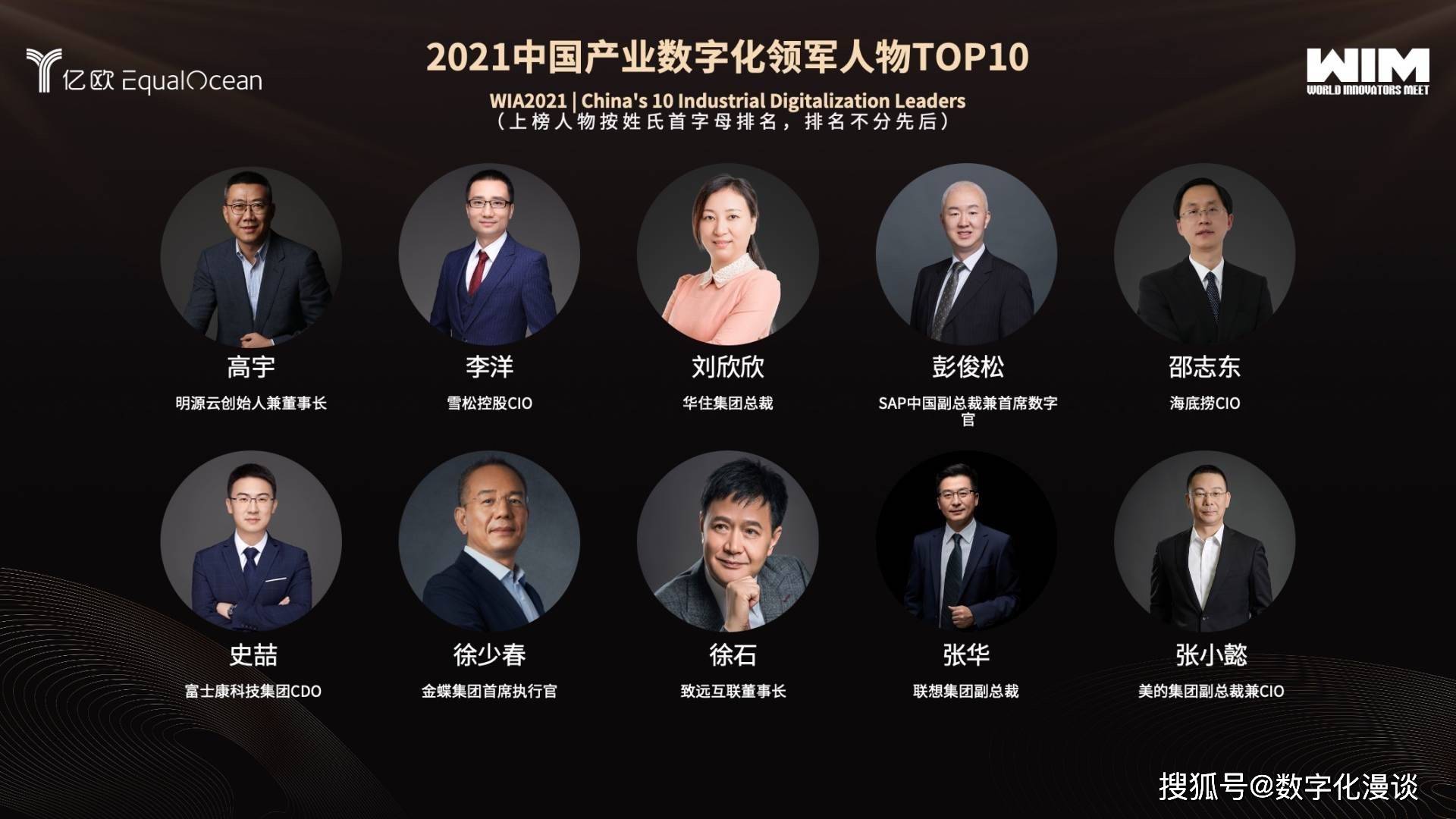 equalocean发布"2021中国产业数字化领军人物top10"_集团_科技_企业