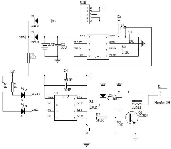 USB加湿器电路图图片