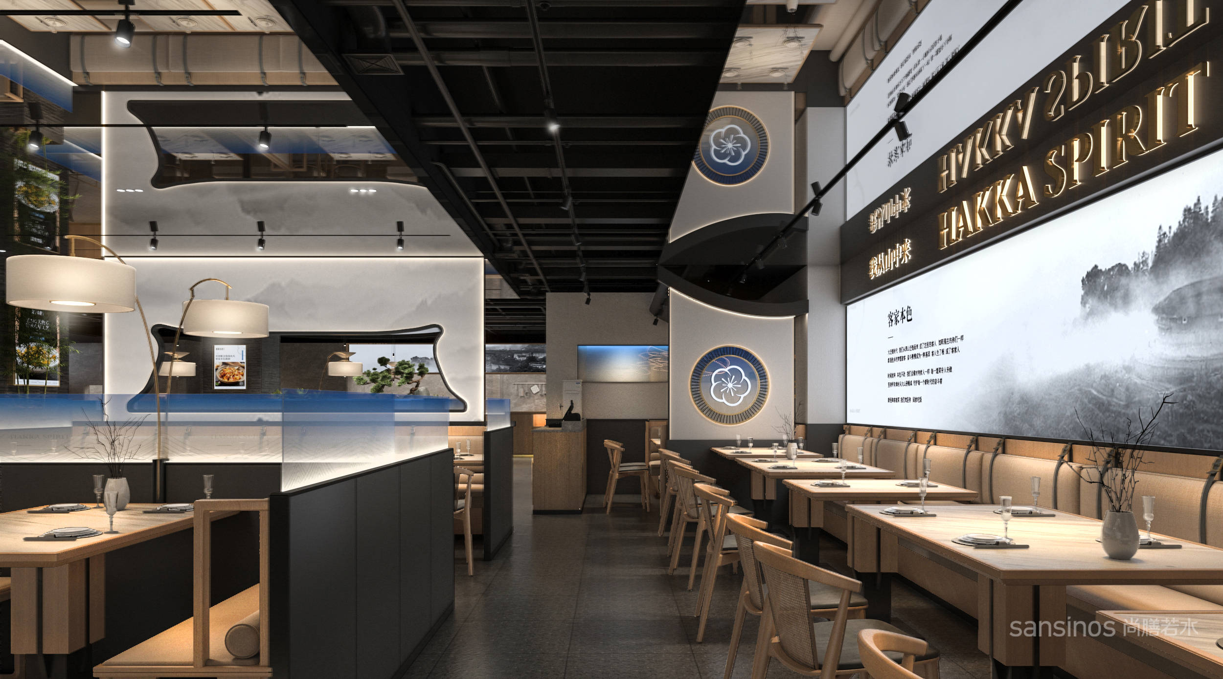 餐饮设计公司案例客家本色让客家菜走进高雅环境更享用餐舒适体验