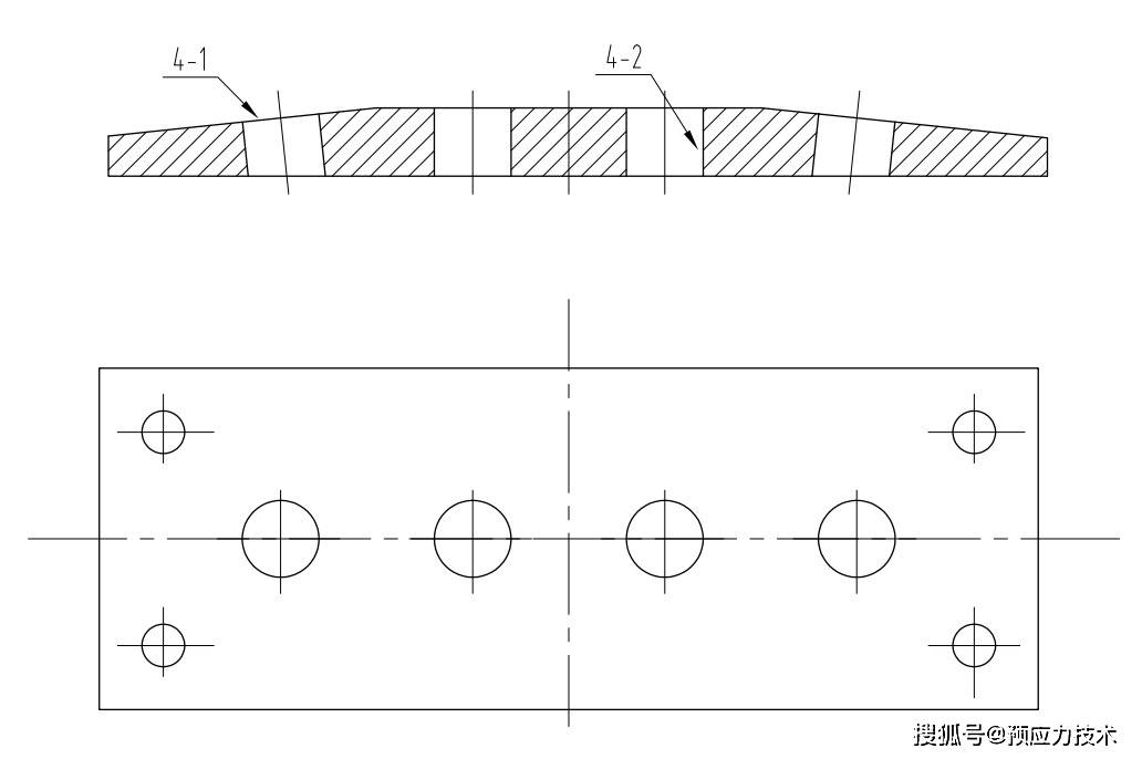 本实用新型的握裹式扁锚垫板结构示意图本实用新型的圆锚连接器结构