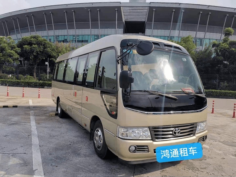 检测公司租赁大巴商务18座车解决贸易公司带司机租车需求