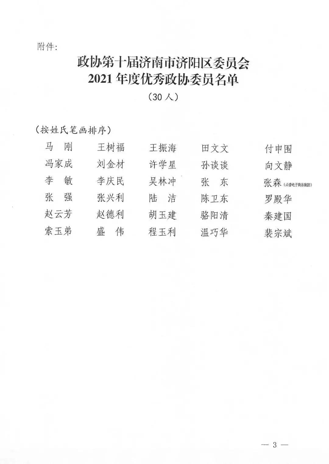 必普集团董事长张森获评济南市济阳区2021年度优秀政协委员