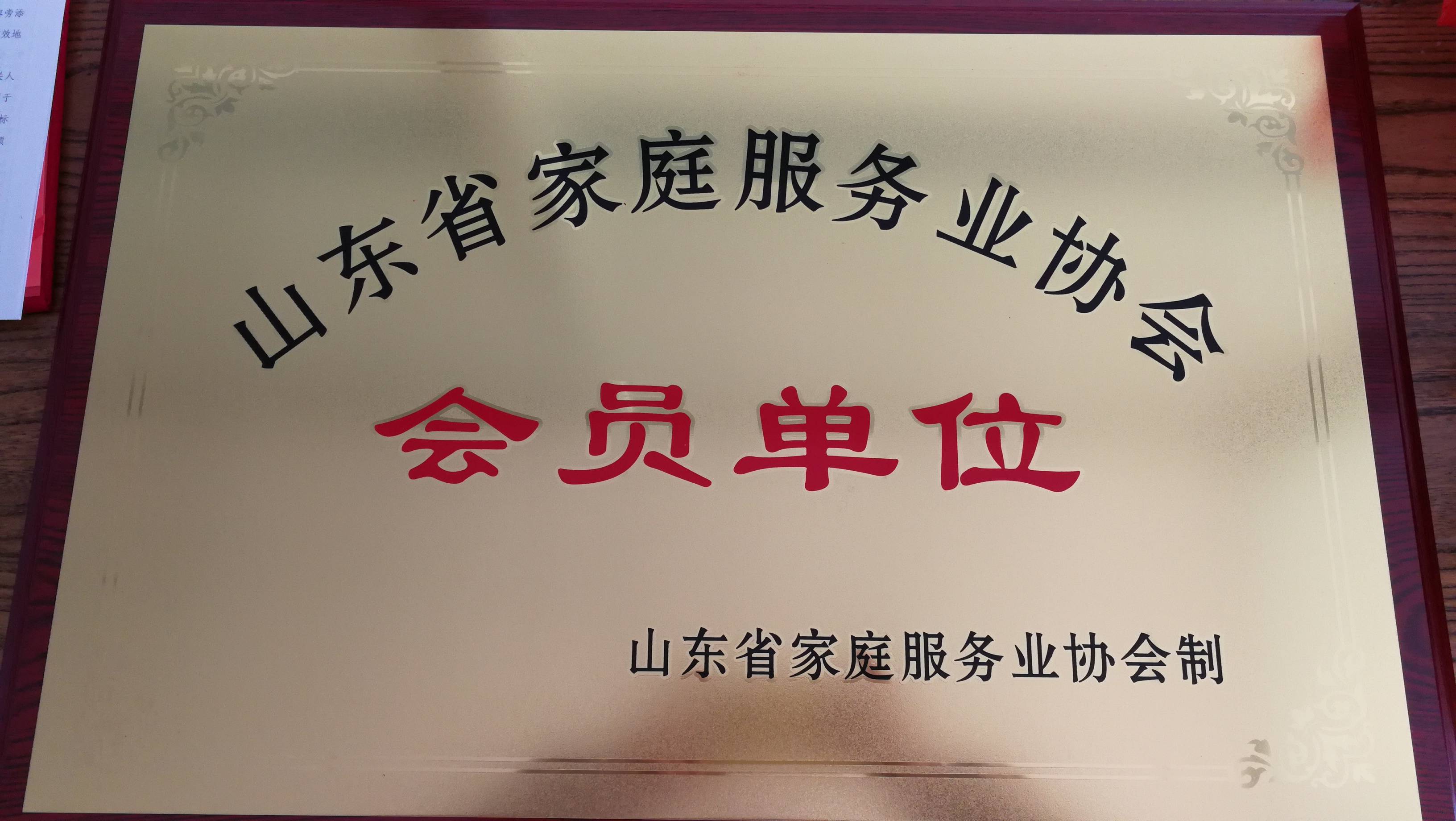 热烈祝贺康庄家政成为山东省家庭服务业协会会员