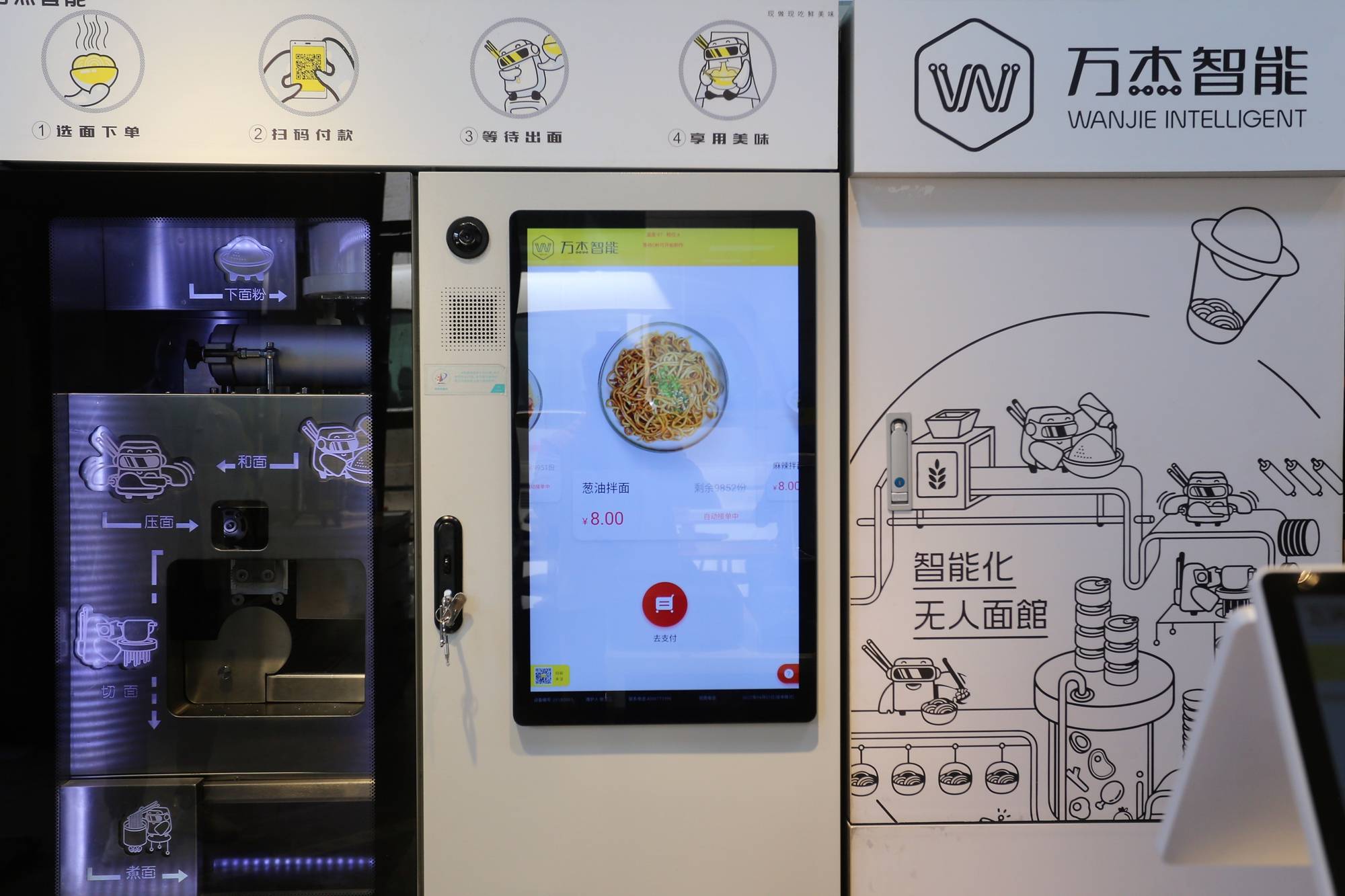 郑州首家"未来面馆"亮相 最快48秒出餐_智能化_河南投资集团_设备