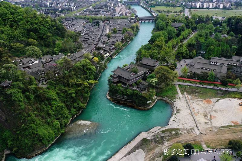 都江堰水利工程全景图图片