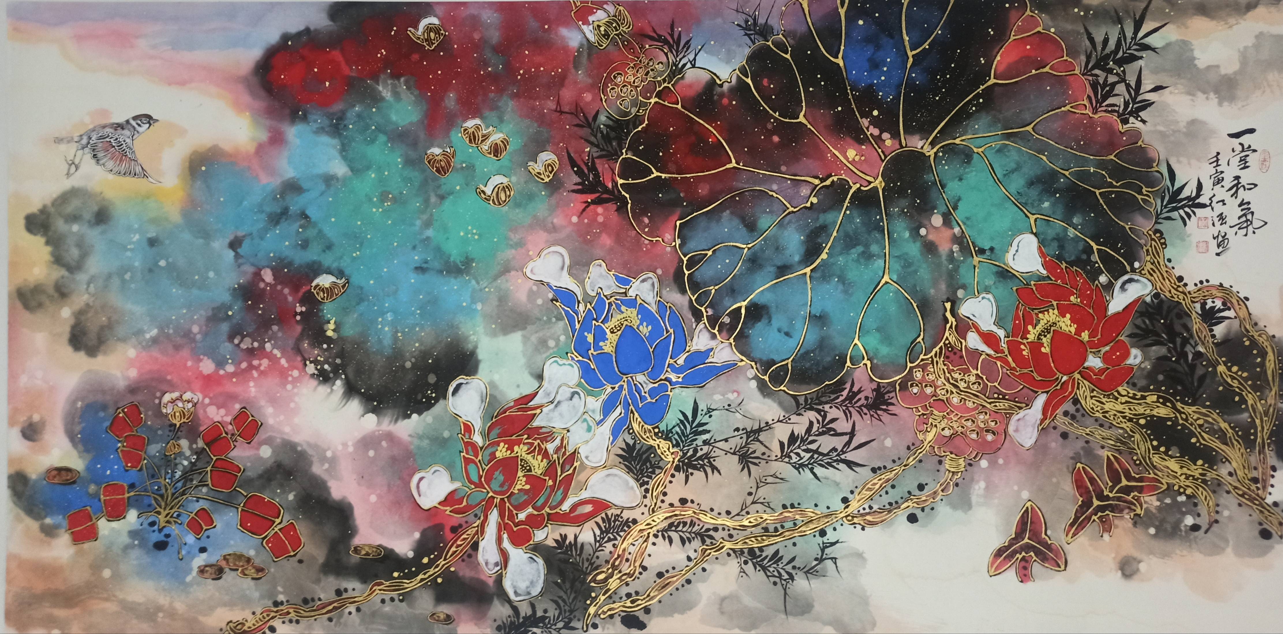 【作品欣赏】岳红强先生以泼墨泼彩画风为主,以墨表