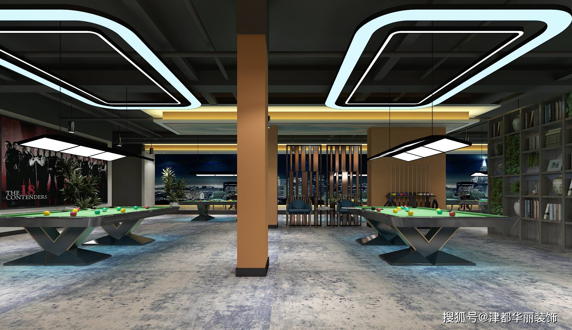 休闲区设计效果图大厅设计效果图收银台设计效果图