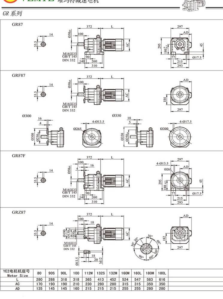 r87ydp71m4r87ydp80m4r87ydp90m4同向斜齒輪減速電機r87尺寸圖紙非