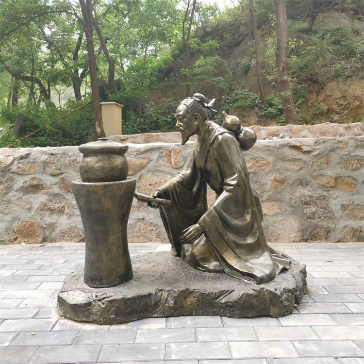 玻璃钢制药人物雕塑中医看病号脉雕像