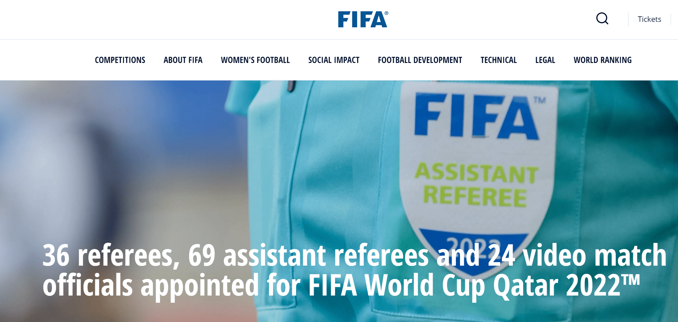 FIFA公布卡塔尔世界杯裁判名单：马宁、曹奕、施翔入选