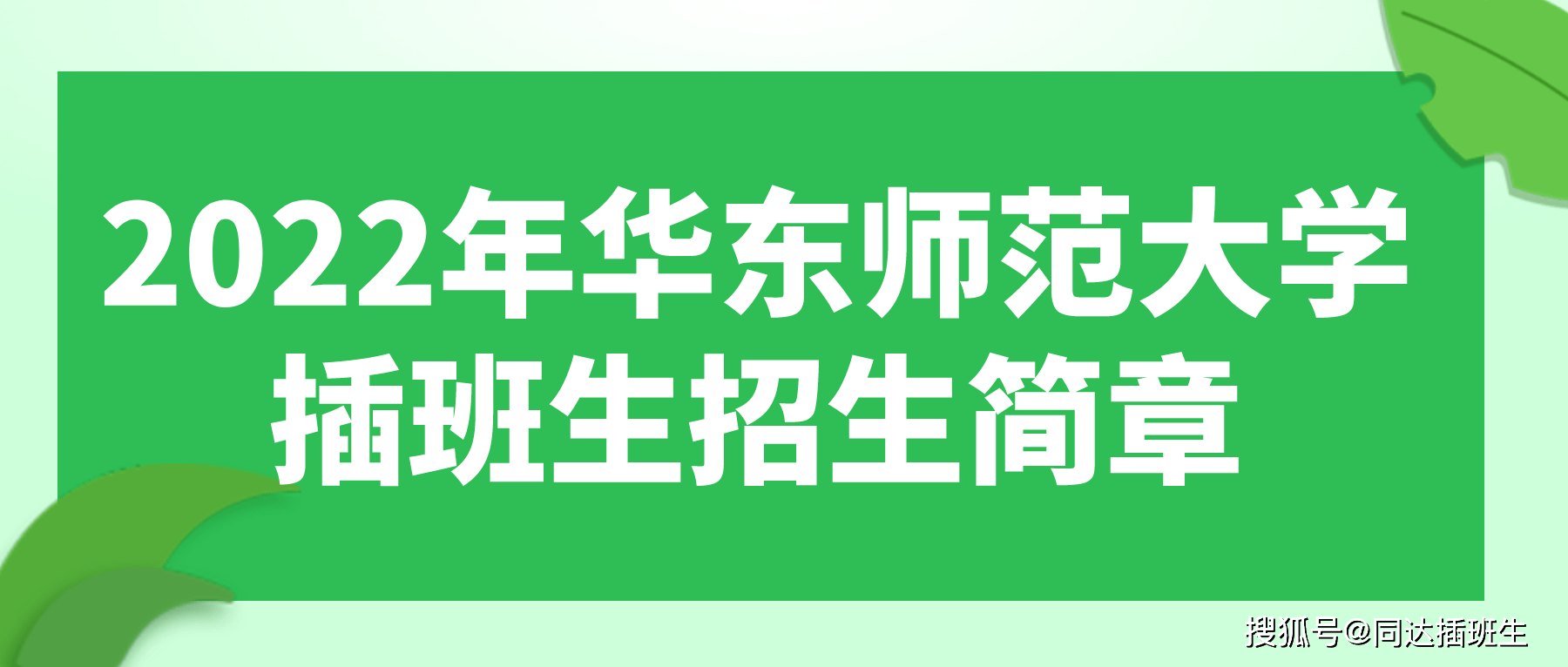 上海插班生-2022年华东师范大学插班生招生简章及报名条件汇总