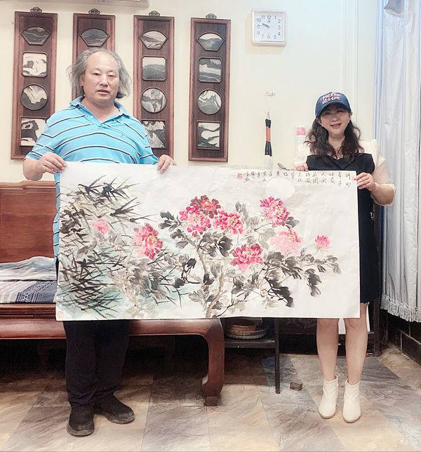 晨嫣曌为著名表演艺术家赵丽蓉之子国家一级书画师盛大鸣画作赋诗