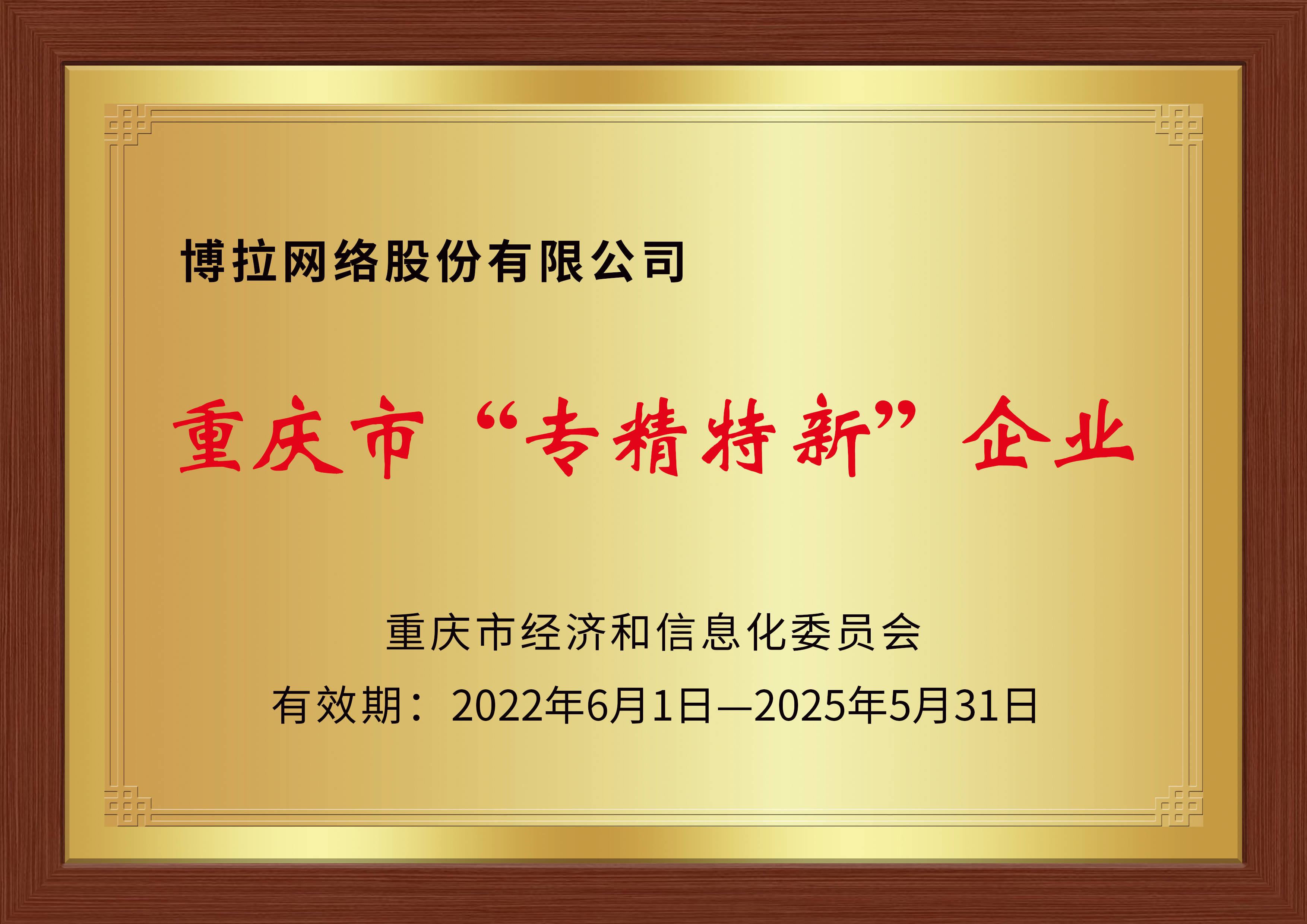 重庆市专精特新企业名单公布,博拉网络作为代表企业参与授牌