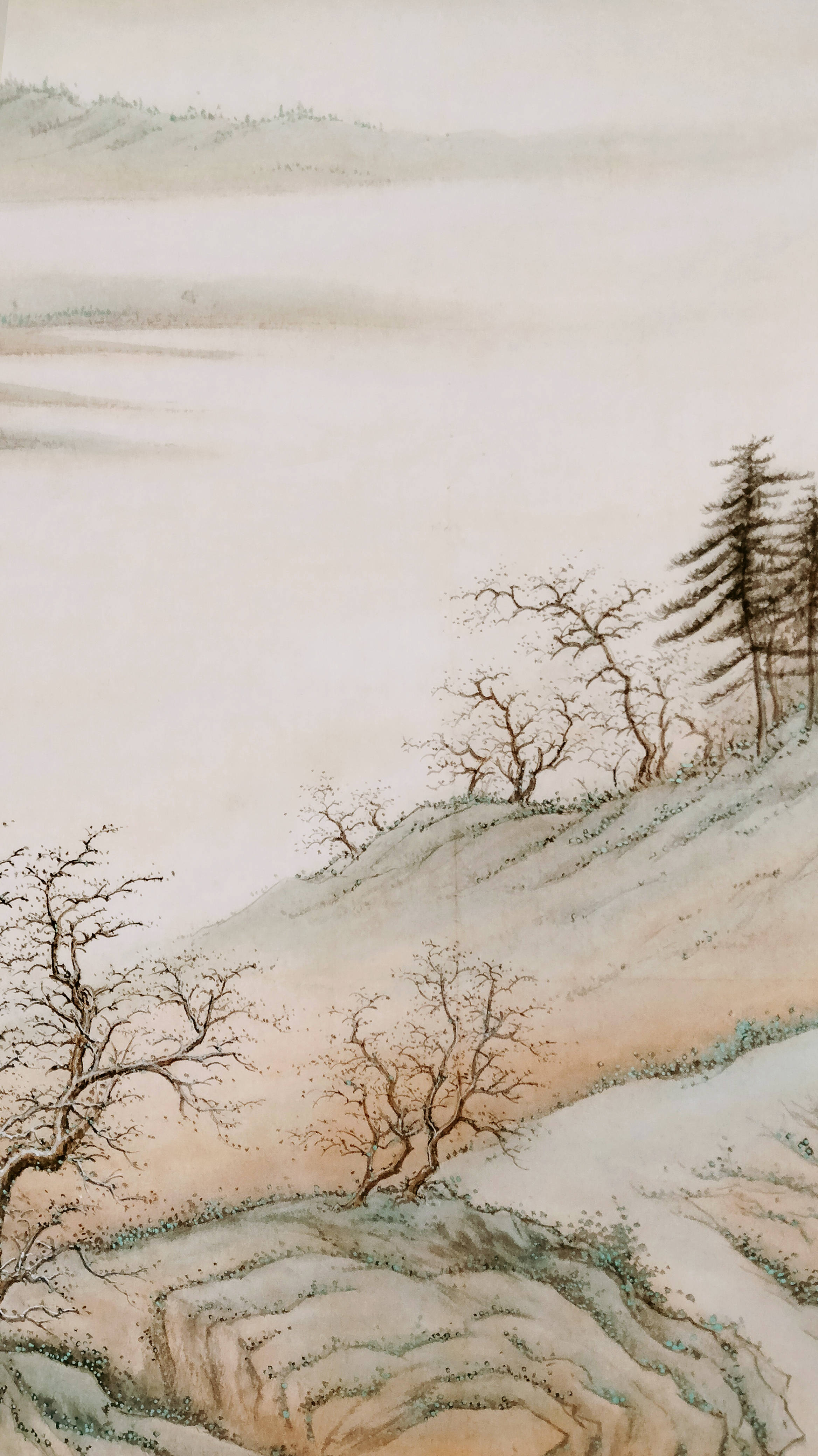 界画寒江---青绿山水工笔界画《山居图》_步通_栗一园_局部