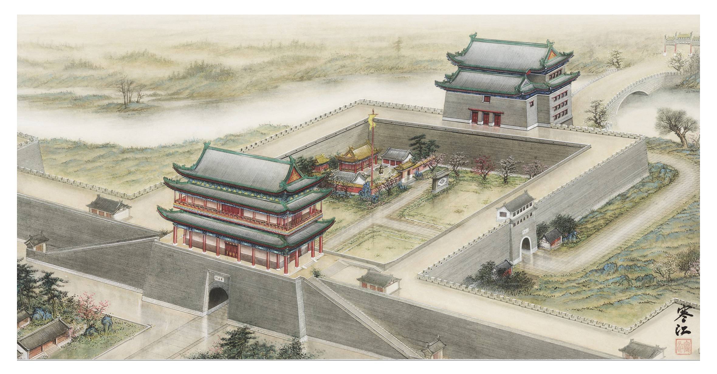 界画寒江---大幅山水界画作品集_工笔_局部_纸质