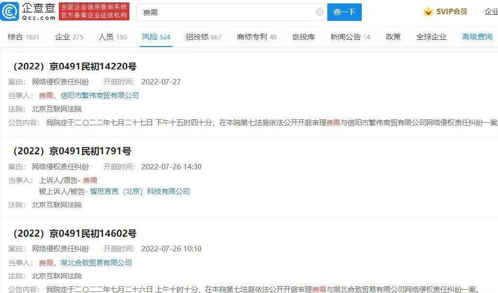 林允起诉多家公司侵权 开庭法院均为北京互联网法院